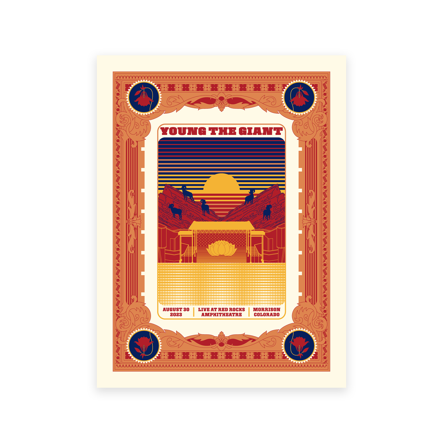 Red Rocks Tour Date Poster – Young the Giant